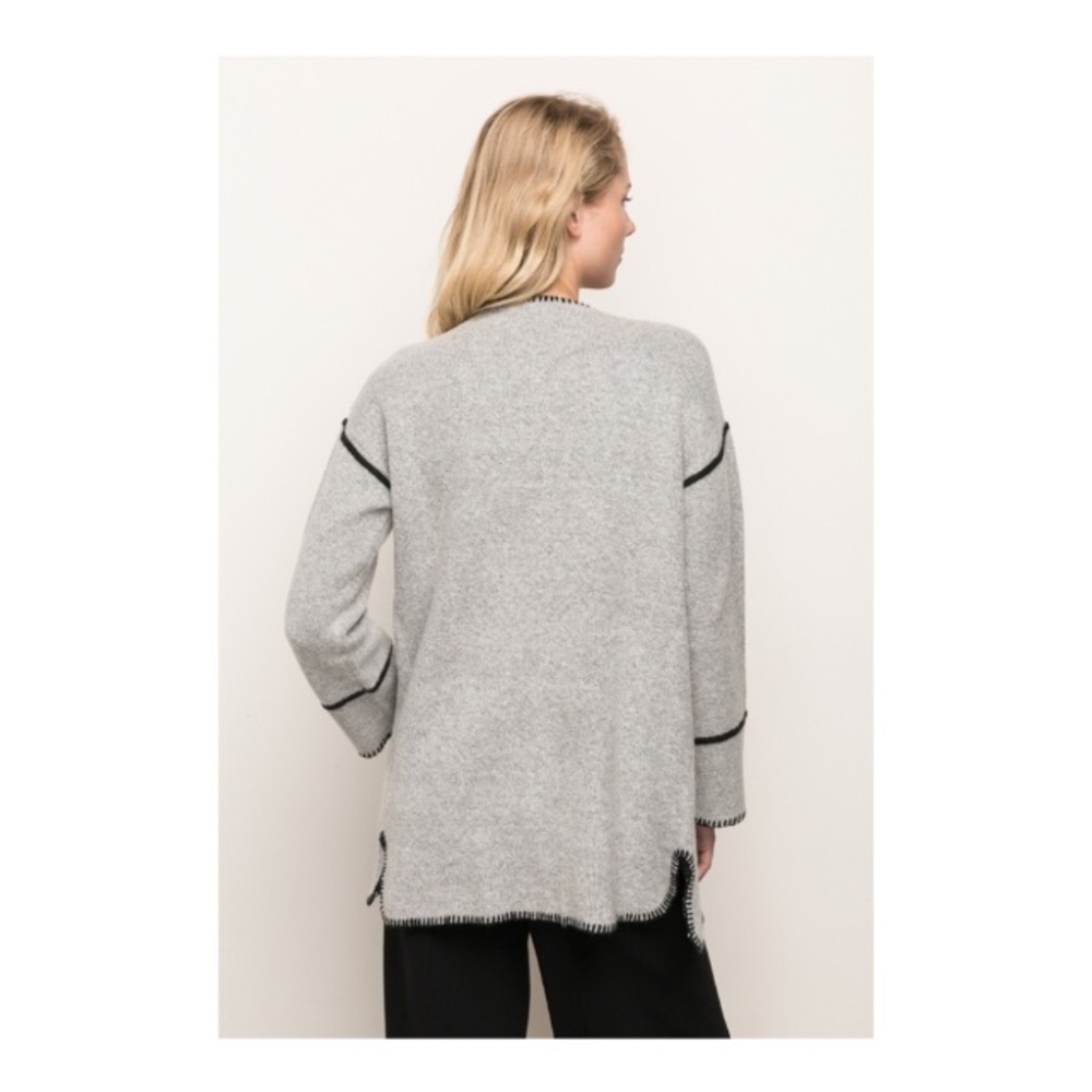 CARDIGAN WITH CONTRAST SEAMS - Picture 3 of 3